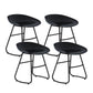 Modern Style Bar Chair PP Bucket Seat Iron Sled Legs Barstool with Footrest for Bar Black 4 Piece Set Short Stool(18"H) Clearhalo 'Bar Furniture' 'Bar Stools' 'bar_stools' 'furn' 'furn_bar_stools' 'furniture_bar_stools' 'Kitchen & Dining Furniture' 'kitchen&dining_furn' 'kitchen' 'kitchen_furn' Furniture' 4431307