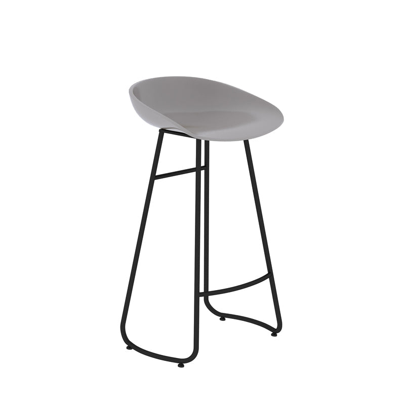 Modern Style Bar Chair PP Bucket Seat Iron Sled Legs Barstool with Footrest for Bar Grey 1 Piece Bar Stool(30"H) Clearhalo 'Bar Furniture' 'Bar Stools' 'bar_stools' 'furn' 'furn_bar_stools' 'furniture_bar_stools' 'Kitchen & Dining Furniture' 'kitchen&dining_furn' 'kitchen' 'kitchen_furn' Furniture' 4431308