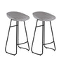 Modern Style Bar Chair PP Bucket Seat Iron Sled Legs Barstool with Footrest for Bar Grey 2 Piece Set Bar Stool(30"H) Clearhalo 'Bar Furniture' 'Bar Stools' 'bar_stools' 'furn' 'furn_bar_stools' 'furniture_bar_stools' 'Kitchen & Dining Furniture' 'kitchen&dining_furn' 'kitchen' 'kitchen_furn' Furniture' 4431309