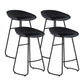 Modern Style Bar Chair PP Bucket Seat Iron Sled Legs Barstool with Footrest for Bar Black 4 Piece Set Counter Stool(26"H) Clearhalo 'Bar Furniture' 'Bar Stools' 'bar_stools' 'furn' 'furn_bar_stools' 'furniture_bar_stools' 'Kitchen & Dining Furniture' 'kitchen&dining_furn' 'kitchen' 'kitchen_furn' Furniture' 4431313