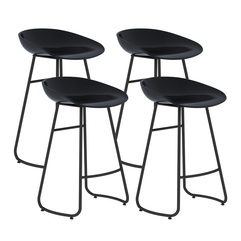 Modern Style Bar Chair PP Bucket Seat Iron Sled Legs Barstool with Footrest for Bar Black 4 Piece Set Counter Stool(26"H) Clearhalo 'Bar Furniture' 'Bar Stools' 'bar_stools' 'furn' 'furn_bar_stools' 'furniture_bar_stools' 'Kitchen & Dining Furniture' 'kitchen&dining_furn' 'kitchen' 'kitchen_furn' Furniture' 4431313