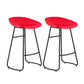 Modern Style Bar Chair PP Bucket Seat Iron Sled Legs Barstool with Footrest for Bar Red 2 Piece Set Counter Stool(26"H) Clearhalo 'Bar Furniture' 'Bar Stools' 'bar_stools' 'furn' 'furn_bar_stools' 'furniture_bar_stools' 'Kitchen & Dining Furniture' 'kitchen&dining_furn' 'kitchen' 'kitchen_furn' Furniture' 4431315