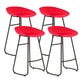 Modern Style Bar Chair PP Bucket Seat Iron Sled Legs Barstool with Footrest for Bar Red 4 Piece Set Counter Stool(26"H) Clearhalo 'Bar Furniture' 'Bar Stools' 'bar_stools' 'furn' 'furn_bar_stools' 'furniture_bar_stools' 'Kitchen & Dining Furniture' 'kitchen&dining_furn' 'kitchen' 'kitchen_furn' Furniture' 4431316