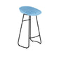 Modern Style Bar Chair PP Bucket Seat Iron Sled Legs Barstool with Footrest for Bar Blue 1 Piece Bar Stool(30"H) Clearhalo 'Bar Furniture' 'Bar Stools' 'bar_stools' 'furn' 'furn_bar_stools' 'furniture_bar_stools' 'Kitchen & Dining Furniture' 'kitchen&dining_furn' 'kitchen' 'kitchen_furn' Furniture' 4431317