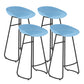 Modern Style Bar Chair PP Bucket Seat Iron Sled Legs Barstool with Footrest for Bar Blue 4 Piece Set Bar Stool(30"H) Clearhalo 'Bar Furniture' 'Bar Stools' 'bar_stools' 'furn' 'furn_bar_stools' 'furniture_bar_stools' 'Kitchen & Dining Furniture' 'kitchen&dining_furn' 'kitchen' 'kitchen_furn' Furniture' 4431319