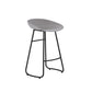 Modern Style Bar Chair PP Bucket Seat Iron Sled Legs Barstool with Footrest for Bar Grey 1 Piece Counter Stool(26"H) Clearhalo 'Bar Furniture' 'Bar Stools' 'bar_stools' 'furn' 'furn_bar_stools' 'furniture_bar_stools' 'Kitchen & Dining Furniture' 'kitchen&dining_furn' 'kitchen' 'kitchen_furn' Furniture' 4431320
