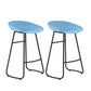 Modern Style Bar Chair PP Bucket Seat Iron Sled Legs Barstool with Footrest for Bar Blue 2 Piece Set Counter Stool(26"H) Clearhalo 'Bar Furniture' 'Bar Stools' 'bar_stools' 'furn' 'furn_bar_stools' 'furniture_bar_stools' 'Kitchen & Dining Furniture' 'kitchen&dining_furn' 'kitchen' 'kitchen_furn' Furniture' 4431324