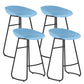 Modern Style Bar Chair PP Bucket Seat Iron Sled Legs Barstool with Footrest for Bar Blue 4 Piece Set Counter Stool(26"H) Clearhalo 'Bar Furniture' 'Bar Stools' 'bar_stools' 'furn' 'furn_bar_stools' 'furniture_bar_stools' 'Kitchen & Dining Furniture' 'kitchen&dining_furn' 'kitchen' 'kitchen_furn' Furniture' 4431325