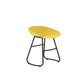 Modern Style Bar Chair PP Bucket Seat Iron Sled Legs Barstool with Footrest for Bar Yellow 1 Piece Short Stool(18"H) Clearhalo 'Bar Furniture' 'Bar Stools' 'bar_stools' 'furn' 'furn_bar_stools' 'furniture_bar_stools' 'Kitchen & Dining Furniture' 'kitchen&dining_furn' 'kitchen' 'kitchen_furn' Furniture' 4431326