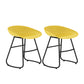 Modern Style Bar Chair PP Bucket Seat Iron Sled Legs Barstool with Footrest for Bar Yellow 2 Piece Set Short Stool(18"H) Clearhalo 'Bar Furniture' 'Bar Stools' 'bar_stools' 'furn' 'furn_bar_stools' 'furniture_bar_stools' 'Kitchen & Dining Furniture' 'kitchen&dining_furn' 'kitchen' 'kitchen_furn' Furniture' 4431327