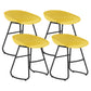 Modern Style Bar Chair PP Bucket Seat Iron Sled Legs Barstool with Footrest for Bar Yellow 4 Piece Set Short Stool(18"H) Clearhalo 'Bar Furniture' 'Bar Stools' 'bar_stools' 'furn' 'furn_bar_stools' 'furniture_bar_stools' 'Kitchen & Dining Furniture' 'kitchen&dining_furn' 'kitchen' 'kitchen_furn' Furniture' 4431328