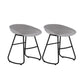 Modern Style Bar Chair PP Bucket Seat Iron Sled Legs Barstool with Footrest for Bar Grey 2 Piece Set Short Stool(18"H) Clearhalo 'Bar Furniture' 'Bar Stools' 'bar_stools' 'furn' 'furn_bar_stools' 'furniture_bar_stools' 'Kitchen & Dining Furniture' 'kitchen&dining_furn' 'kitchen' 'kitchen_furn' Furniture' 4431330