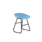 Modern Style Bar Chair PP Bucket Seat Iron Sled Legs Barstool with Footrest for Bar Blue 1 Piece Short Stool(18"H) Clearhalo 'Bar Furniture' 'Bar Stools' 'bar_stools' 'furn' 'furn_bar_stools' 'furniture_bar_stools' 'Kitchen & Dining Furniture' 'kitchen&dining_furn' 'kitchen' 'kitchen_furn' Furniture' 4431332