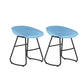 Modern Style Bar Chair PP Bucket Seat Iron Sled Legs Barstool with Footrest for Bar Blue 2 Piece Set Short Stool(18"H) Clearhalo 'Bar Furniture' 'Bar Stools' 'bar_stools' 'furn' 'furn_bar_stools' 'furniture_bar_stools' 'Kitchen & Dining Furniture' 'kitchen&dining_furn' 'kitchen' 'kitchen_furn' Furniture' 4431333