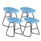 Modern Style Bar Chair PP Bucket Seat Iron Sled Legs Barstool with Footrest for Bar Blue 4 Piece Set Short Stool(18"H) Clearhalo 'Bar Furniture' 'Bar Stools' 'bar_stools' 'furn' 'furn_bar_stools' 'furniture_bar_stools' 'Kitchen & Dining Furniture' 'kitchen&dining_furn' 'kitchen' 'kitchen_furn' Furniture' 4431334