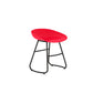 Modern Style Bar Chair PP Bucket Seat Iron Sled Legs Barstool with Footrest for Bar Red 1 Piece Short Stool(18"H) Clearhalo 'Bar Furniture' 'Bar Stools' 'bar_stools' 'furn' 'furn_bar_stools' 'furniture_bar_stools' 'Kitchen & Dining Furniture' 'kitchen&dining_furn' 'kitchen' 'kitchen_furn' Furniture' 4431335
