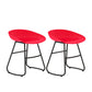 Modern Style Bar Chair PP Bucket Seat Iron Sled Legs Barstool with Footrest for Bar Red 2 Piece Set Short Stool(18"H) Clearhalo 'Bar Furniture' 'Bar Stools' 'bar_stools' 'furn' 'furn_bar_stools' 'furniture_bar_stools' 'Kitchen & Dining Furniture' 'kitchen&dining_furn' 'kitchen' 'kitchen_furn' Furniture' 4431336