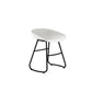 Modern Style Bar Chair PP Bucket Seat Iron Sled Legs Barstool with Footrest for Bar White 1 Piece Short Stool(18"H) Clearhalo 'Bar Furniture' 'Bar Stools' 'bar_stools' 'furn' 'furn_bar_stools' 'furniture_bar_stools' 'Kitchen & Dining Furniture' 'kitchen&dining_furn' 'kitchen' 'kitchen_furn' Furniture' 4431338