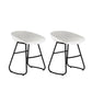 Modern Style Bar Chair PP Bucket Seat Iron Sled Legs Barstool with Footrest for Bar White 2 Piece Set Short Stool(18"H) Clearhalo 'Bar Furniture' 'Bar Stools' 'bar_stools' 'furn' 'furn_bar_stools' 'furniture_bar_stools' 'Kitchen & Dining Furniture' 'kitchen&dining_furn' 'kitchen' 'kitchen_furn' Furniture' 4431339