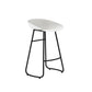 Modern Style Bar Chair PP Bucket Seat Iron Sled Legs Barstool with Footrest for Bar White 1 Piece Counter Stool(26"H) Clearhalo 'Bar Furniture' 'Bar Stools' 'bar_stools' 'furn' 'furn_bar_stools' 'furniture_bar_stools' 'Kitchen & Dining Furniture' 'kitchen&dining_furn' 'kitchen' 'kitchen_furn' Furniture' 4431341