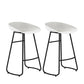 Modern Style Bar Chair PP Bucket Seat Iron Sled Legs Barstool with Footrest for Bar White 2 Piece Set Counter Stool(26"H) Clearhalo 'Bar Furniture' 'Bar Stools' 'bar_stools' 'furn' 'furn_bar_stools' 'furniture_bar_stools' 'Kitchen & Dining Furniture' 'kitchen&dining_furn' 'kitchen' 'kitchen_furn' Furniture' 4431342