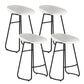 Modern Style Bar Chair PP Bucket Seat Iron Sled Legs Barstool with Footrest for Bar White 4 Piece Set Counter Stool(26"H) Clearhalo 'Bar Furniture' 'Bar Stools' 'bar_stools' 'furn' 'furn_bar_stools' 'furniture_bar_stools' 'Kitchen & Dining Furniture' 'kitchen&dining_furn' 'kitchen' 'kitchen_furn' Furniture' 4431343