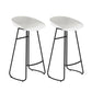 Modern Style Bar Chair PP Bucket Seat Iron Sled Legs Barstool with Footrest for Bar White 2 Piece Set Bar Stool(30"H) Clearhalo 'Bar Furniture' 'Bar Stools' 'bar_stools' 'furn' 'furn_bar_stools' 'furniture_bar_stools' 'Kitchen & Dining Furniture' 'kitchen&dining_furn' 'kitchen' 'kitchen_furn' Furniture' 4431345