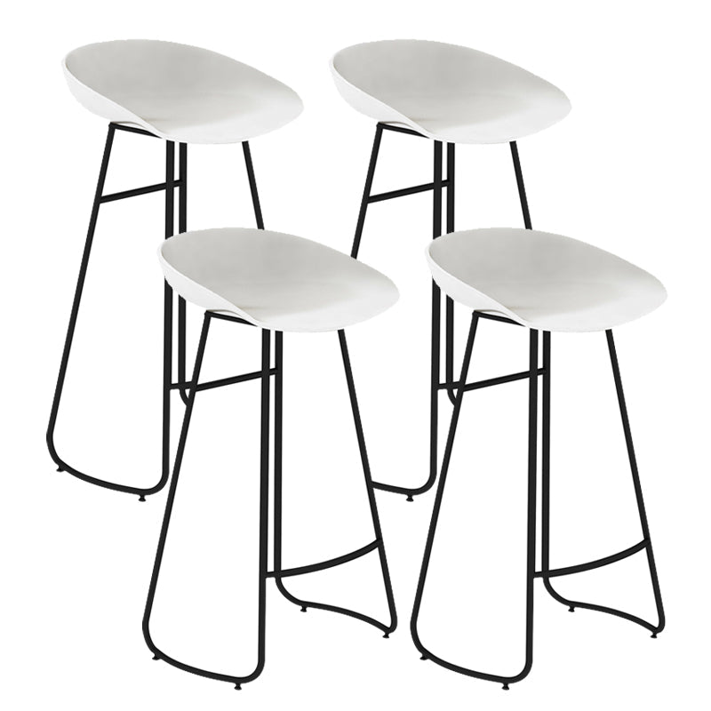 Modern Style Bar Chair PP Bucket Seat Iron Sled Legs Barstool with Footrest for Bar White 4 Piece Set Bar Stool(30"H) Clearhalo 'Bar Furniture' 'Bar Stools' 'bar_stools' 'furn' 'furn_bar_stools' 'furniture_bar_stools' 'Kitchen & Dining Furniture' 'kitchen&dining_furn' 'kitchen' 'kitchen_furn' Furniture' 4431346