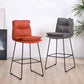Scandinavian Leather Counter Stools Black Metal Low Back Bar Stools with Footrest Clearhalo 'Bar Furniture' 'Bar Stools' 'bar_stools' 'furn' 'furn_bar_stools' 'furniture_bar_stools' 'Kitchen & Dining Furniture' 'kitchen&dining_furn' 'kitchen' 'kitchen_furn' Furniture' 4438046