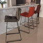Scandinavian Leather Counter Stools Black Metal Low Back Bar Stools with Footrest Clearhalo 'Bar Furniture' 'Bar Stools' 'bar_stools' 'furn' 'furn_bar_stools' 'furniture_bar_stools' 'Kitchen & Dining Furniture' 'kitchen&dining_furn' 'kitchen' 'kitchen_furn' Furniture' 4438070