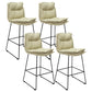 Scandinavian Leather Counter Stools Black Metal Low Back Bar Stools with Footrest Off-White 4 Piece Set Clearhalo 'Bar Furniture' 'Bar Stools' 'bar_stools' 'furn' 'furn_bar_stools' 'furniture_bar_stools' 'Kitchen & Dining Furniture' 'kitchen&dining_furn' 'kitchen' 'kitchen_furn' Furniture' 4438072