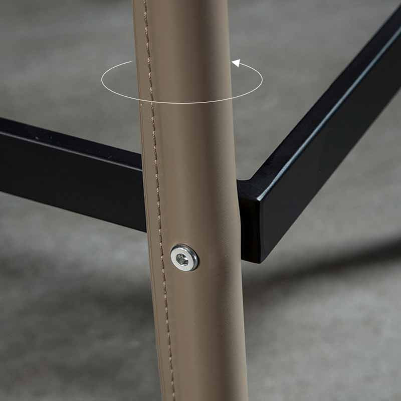 1 Pc Metal Leather Counter Stools Industrial Low Back Bar Stools with Rectangle Seat Clearhalo 'Bar Furniture' 'Bar Stools' 'bar_stools' 'furn' 'furn_bar_stools' 'furniture_bar_stools' 'Kitchen & Dining Furniture' 'kitchen&dining_furn' 'kitchen' 'kitchen_furn' Furniture' 4438088