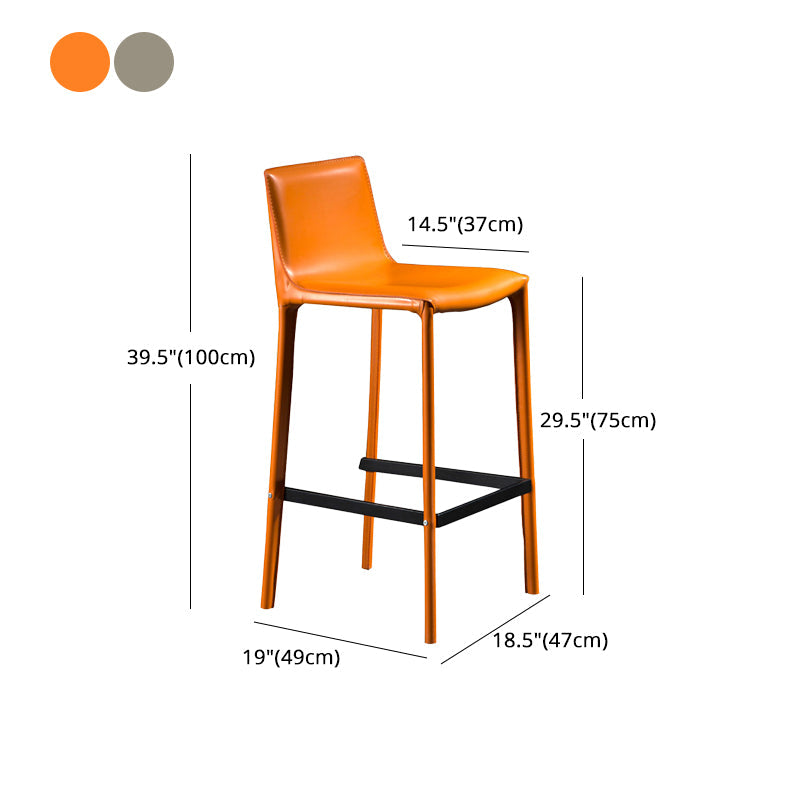 1 Pc Metal Leather Counter Stools Industrial Low Back Bar Stools with Rectangle Seat Clearhalo 'Bar Furniture' 'Bar Stools' 'bar_stools' 'furn' 'furn_bar_stools' 'furniture_bar_stools' 'Kitchen & Dining Furniture' 'kitchen&dining_furn' 'kitchen' 'kitchen_furn' Furniture' 4438090