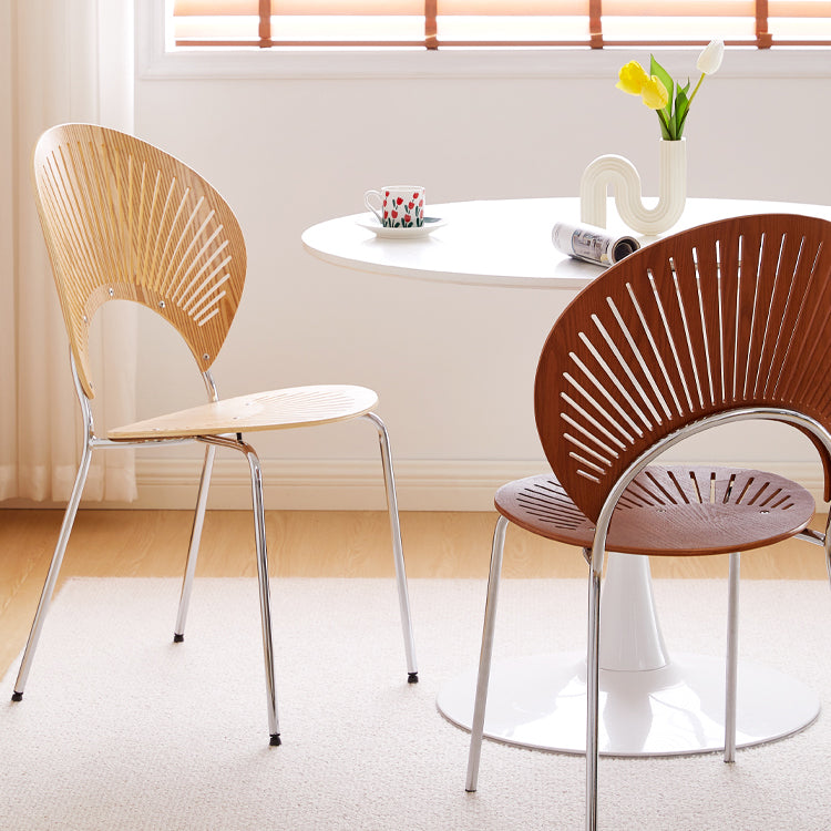 Modern Style Wooden Dining Chairs Open Back Dining Side Chairs with Metal Legs Clearhalo ' kitchen&dining_furn' 'Dining Chairs' 'Dining Tables & Seating' 'dining_chair' 'furn' 'furn_dining_chair' 'Furniture' 'furniture_dining_chair' 'Kitchen & Dining Furniture' 'kitchen' 4438109