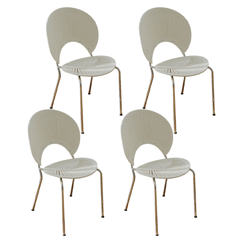 Modern Style Wooden Dining Chairs Open Back Dining Side Chairs with Metal Legs White 4 Piece Set Silver Clearhalo ' kitchen&dining_furn' 'Dining Chairs' 'Dining Tables & Seating' 'dining_chair' 'furn' 'furn_dining_chair' 'Furniture' 'furniture_dining_chair' 'Kitchen & Dining Furniture' 'kitchen' 4438118