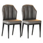 Glam Metal Dining Armless Chairs Upholstered Dining Leather Chairs for Restaurant Dark Gray 2 Piece Set Black Clearhalo ' kitchen&dining_furn' 'Dining Chairs' 'Dining Tables & Seating' 'dining_chair' 'furn' 'furn_dining_chair' 'Furniture' 'furniture_dining_chair' 'Kitchen & Dining Furniture' 'kitchen' 4438128