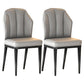 Glam Metal Dining Armless Chairs Upholstered Dining Leather Chairs for Restaurant Light Gray 2 Piece Set Black Clearhalo ' kitchen&dining_furn' 'Dining Chairs' 'Dining Tables & Seating' 'dining_chair' 'furn' 'furn_dining_chair' 'Furniture' 'furniture_dining_chair' 'Kitchen & Dining Furniture' 'kitchen' 4438135