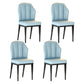 Glam Metal Dining Armless Chairs Upholstered Dining Leather Chairs for Restaurant Light Blue 4 Piece Set Black Clearhalo ' kitchen&dining_furn' 'Dining Chairs' 'Dining Tables & Seating' 'dining_chair' 'furn' 'furn_dining_chair' 'Furniture' 'furniture_dining_chair' 'Kitchen & Dining Furniture' 'kitchen' 4438143