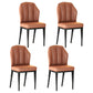 Glam Metal Dining Armless Chairs Upholstered Dining Leather Chairs for Restaurant Orange 4 Piece Set Black Clearhalo ' kitchen&dining_furn' 'Dining Chairs' 'Dining Tables & Seating' 'dining_chair' 'furn' 'furn_dining_chair' 'Furniture' 'furniture_dining_chair' 'Kitchen & Dining Furniture' 'kitchen' 4438152