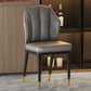 Glam Metal Dining Armless Chairs Upholstered Dining Leather Chairs for Restaurant Dark Gray 1 Piece Brass Gold Clearhalo ' kitchen&dining_furn' 'Dining Chairs' 'Dining Tables & Seating' 'dining_chair' 'furn' 'furn_dining_chair' 'Furniture' 'furniture_dining_chair' 'Kitchen & Dining Furniture' 'kitchen' 4438156