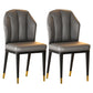 Glam Metal Dining Armless Chairs Upholstered Dining Leather Chairs for Restaurant Dark Gray 2 Piece Set Brass Gold Clearhalo ' kitchen&dining_furn' 'Dining Chairs' 'Dining Tables & Seating' 'dining_chair' 'furn' 'furn_dining_chair' 'Furniture' 'furniture_dining_chair' 'Kitchen & Dining Furniture' 'kitchen' 4438157