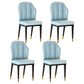 Glam Metal Dining Armless Chairs Upholstered Dining Leather Chairs for Restaurant Light Blue 4 Piece Set Brass Gold Clearhalo ' kitchen&dining_furn' 'Dining Chairs' 'Dining Tables & Seating' 'dining_chair' 'furn' 'furn_dining_chair' 'Furniture' 'furniture_dining_chair' 'Kitchen & Dining Furniture' 'kitchen' 4438164