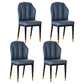 Glam Metal Dining Armless Chairs Upholstered Dining Leather Chairs for Restaurant Dark Blue 4 Piece Set Brass Gold Clearhalo ' kitchen&dining_furn' 'Dining Chairs' 'Dining Tables & Seating' 'dining_chair' 'furn' 'furn_dining_chair' 'Furniture' 'furniture_dining_chair' 'Kitchen & Dining Furniture' 'kitchen' 4438170