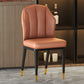 Glam Metal Dining Armless Chairs Upholstered Dining Leather Chairs for Restaurant Orange 1 Piece Brass Gold Clearhalo ' kitchen&dining_furn' 'Dining Chairs' 'Dining Tables & Seating' 'dining_chair' 'furn' 'furn_dining_chair' 'Furniture' 'furniture_dining_chair' 'Kitchen & Dining Furniture' 'kitchen' 4438171
