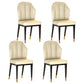 Glam Metal Dining Armless Chairs Upholstered Dining Leather Chairs for Restaurant Off-White 4 Piece Set Brass Gold Clearhalo ' kitchen&dining_furn' 'Dining Chairs' 'Dining Tables & Seating' 'dining_chair' 'furn' 'furn_dining_chair' 'Furniture' 'furniture_dining_chair' 'Kitchen & Dining Furniture' 'kitchen' 4438176