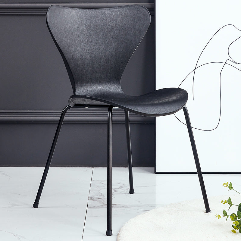 Contemporary Metal Dining Chairs Dining Armless Side Chair for Kitchen Black 1 Piece Clearhalo ' kitchen&dining_furn' 'Dining Chairs' 'Dining Tables & Seating' 'dining_chair' 'furn' 'furn_dining_chair' 'Furniture' 'furniture_dining_chair' 'Kitchen & Dining Furniture' 'kitchen' 4438179