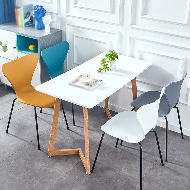 Contemporary Metal Dining Chairs Dining Armless Side Chair for Kitchen Clearhalo ' kitchen&dining_furn' 'Dining Chairs' 'Dining Tables & Seating' 'dining_chair' 'furn' 'furn_dining_chair' 'Furniture' 'furniture_dining_chair' 'Kitchen & Dining Furniture' 'kitchen' 4438180