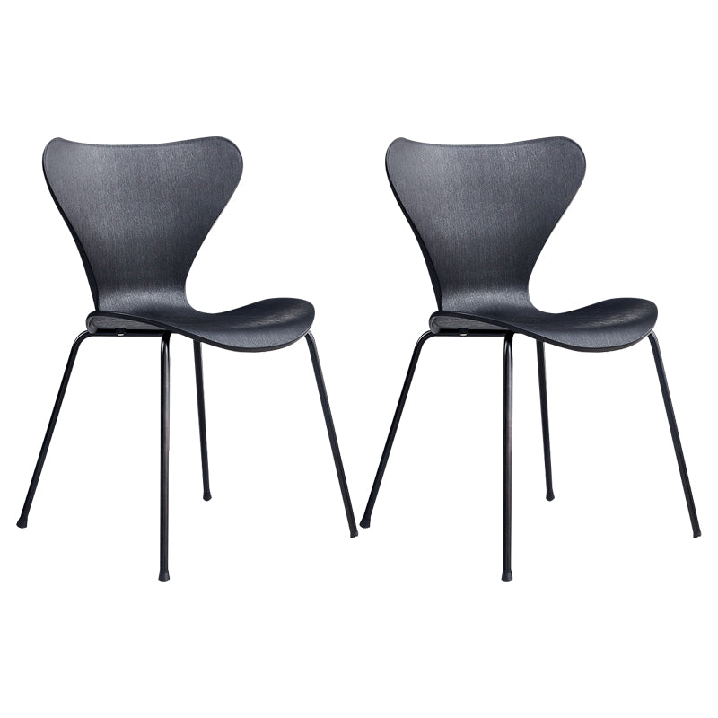 Contemporary Metal Dining Chairs Dining Armless Side Chair for Kitchen Black 2 Piece Set Clearhalo ' kitchen&dining_furn' 'Dining Chairs' 'Dining Tables & Seating' 'dining_chair' 'furn' 'furn_dining_chair' 'Furniture' 'furniture_dining_chair' 'Kitchen & Dining Furniture' 'kitchen' 4438181