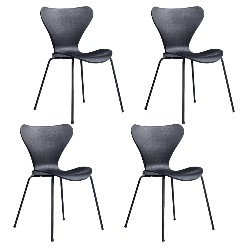 Contemporary Metal Dining Chairs Dining Armless Side Chair for Kitchen Black 4 Piece Set Clearhalo ' kitchen&dining_furn' 'Dining Chairs' 'Dining Tables & Seating' 'dining_chair' 'furn' 'furn_dining_chair' 'Furniture' 'furniture_dining_chair' 'Kitchen & Dining Furniture' 'kitchen' 4438182