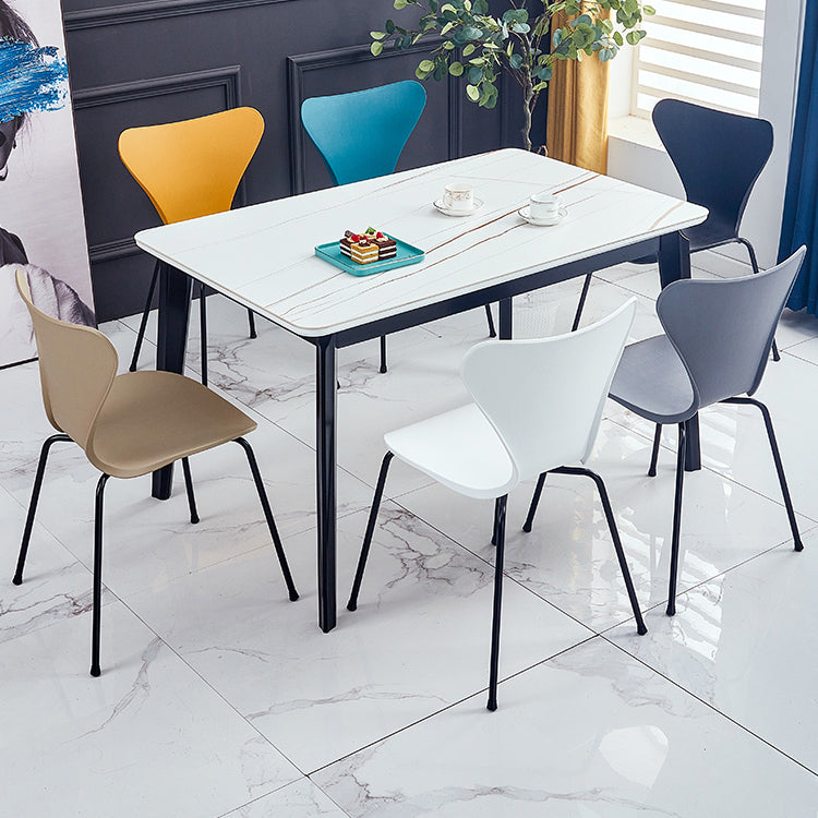 Contemporary Metal Dining Chairs Dining Armless Side Chair for Kitchen Clearhalo ' kitchen&dining_furn' 'Dining Chairs' 'Dining Tables & Seating' 'dining_chair' 'furn' 'furn_dining_chair' 'Furniture' 'furniture_dining_chair' 'Kitchen & Dining Furniture' 'kitchen' 4438184